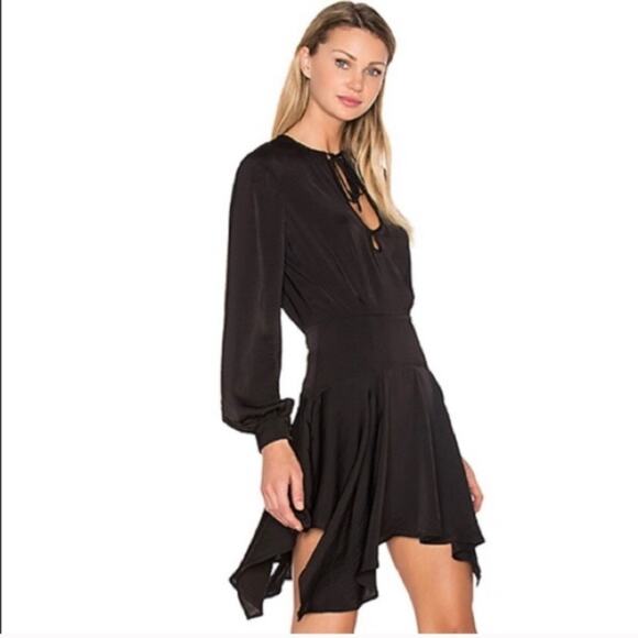 Finders Keepers Blue Hunter Geometric Sharkbite Hem Dress Sz.S - Picture 3 of 16